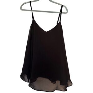 torrid Black Chiffon Tank with Adjustable Straps